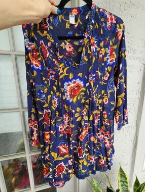 Old Navy Floral V-Neck Women’s Dress Xs Oversized
